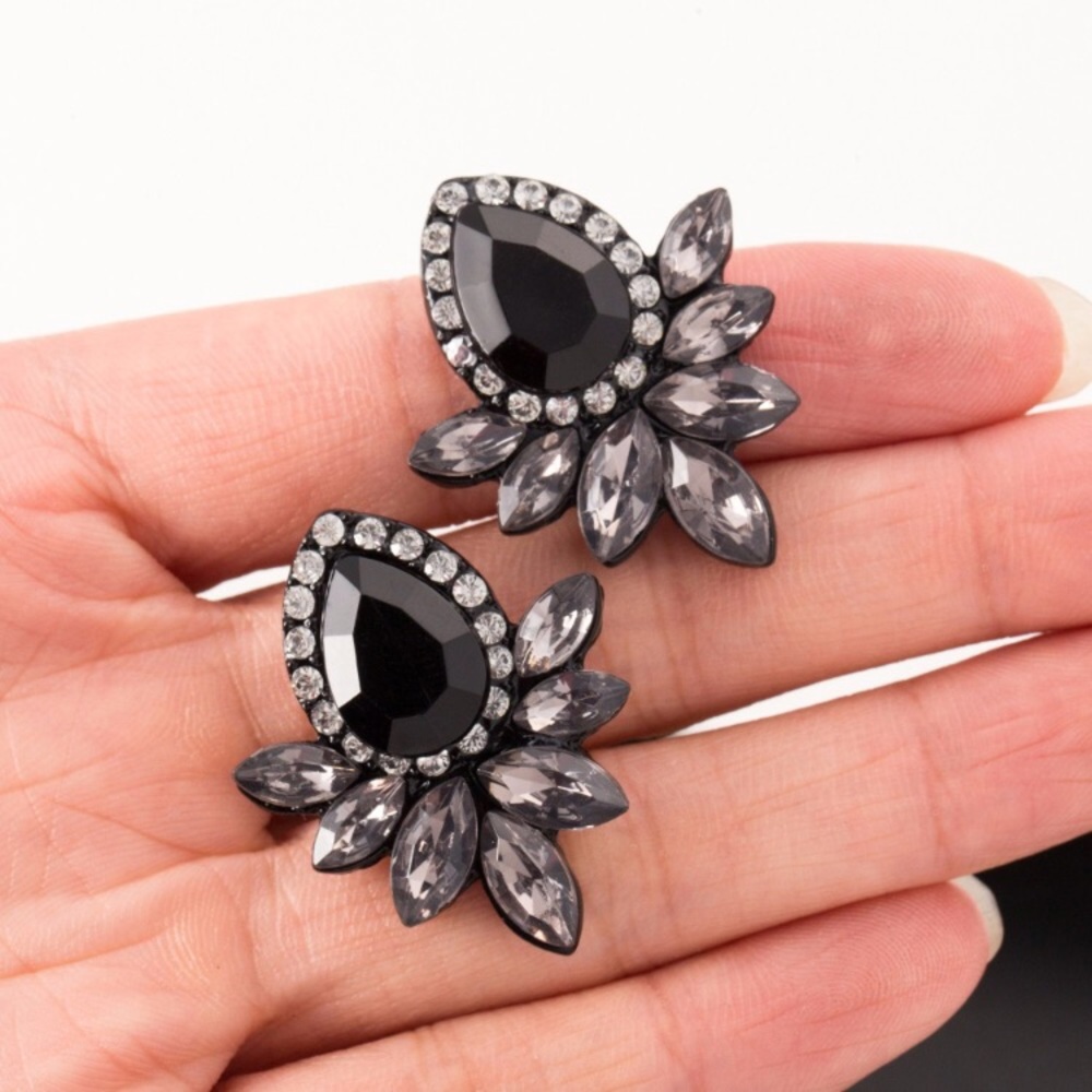 Midnight Black Crystal Earrings
